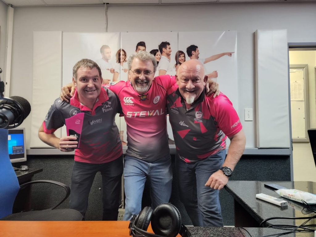 Ludi Botha, Derek Wolf & Gerhardt Nel (100.5FM Omroepers)